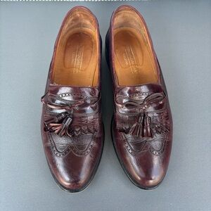 Johnston And Murphy Cellini Brown Leather Tasseled Loafers Shoes size 9.5 -co